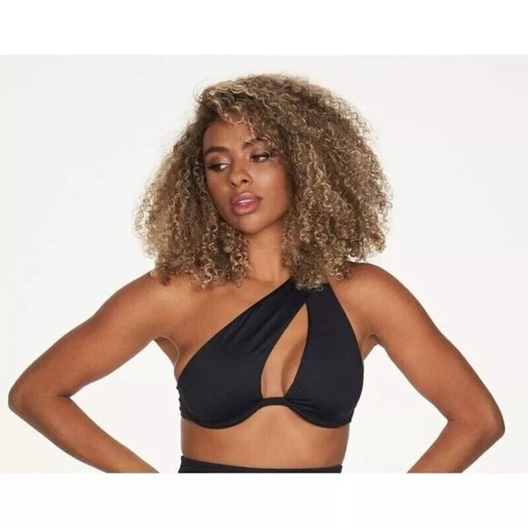 frederick's of hollywood Other - NWT Frederick's of Hollywood  SZ 3X Taormina Black One Shoulder Swim Bikini Top